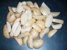 Sliced baby potatoes