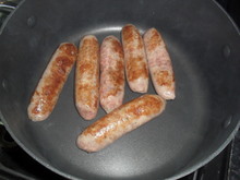Brown the sausages